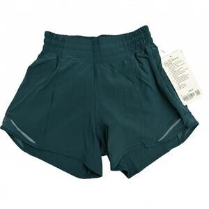 NWT Lululemon Hoty Hot High Rise 4" Lined Short Storm Teal Size 2